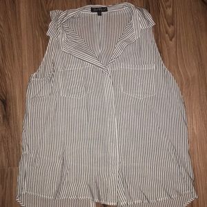 Whit and Grey Collared Blouse